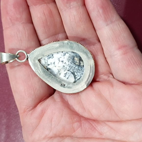 Hand Crafted Zebra Jasper 925 Silver Pendant - Picture 2 of 2